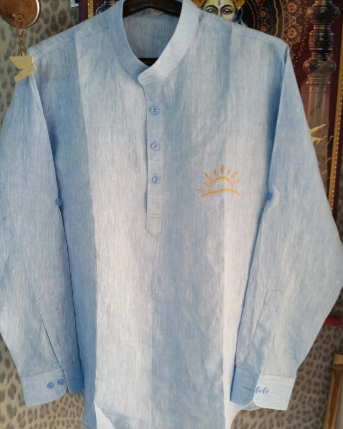Powder Blue Linen Shirt