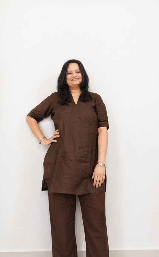 Dharani: Brown Co-ord Set